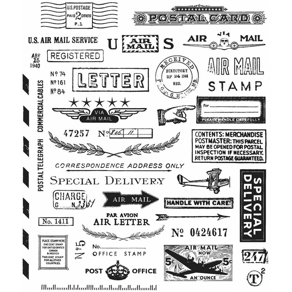 Formuleren eetpatroon meel Cling mounted stempel Correspondence - Tim Holtz | Meerleuks