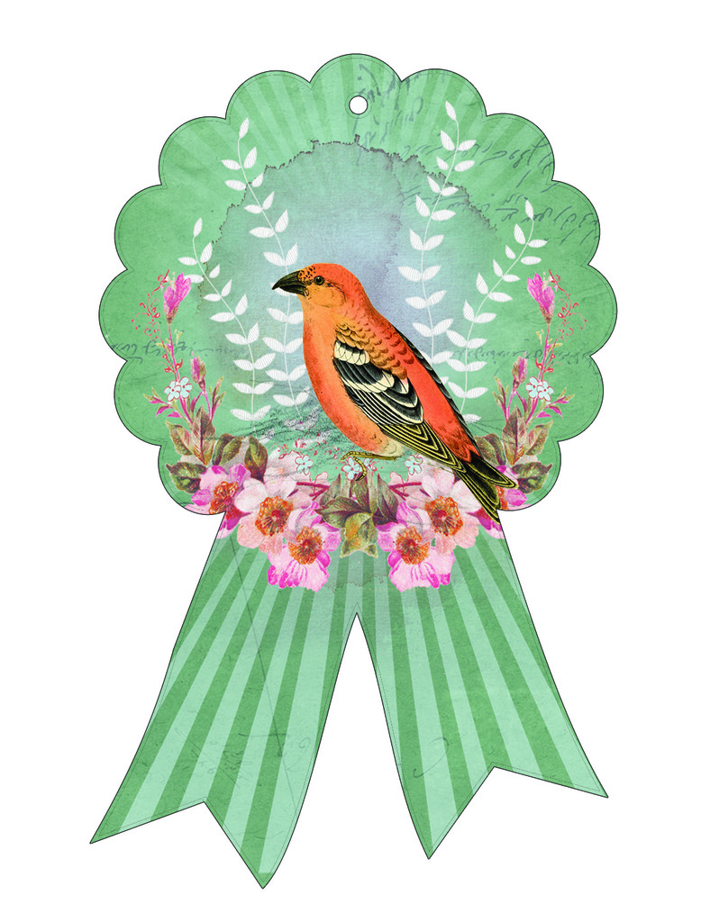 Glitter gift tags Golden bird Papaya! Meerleuks