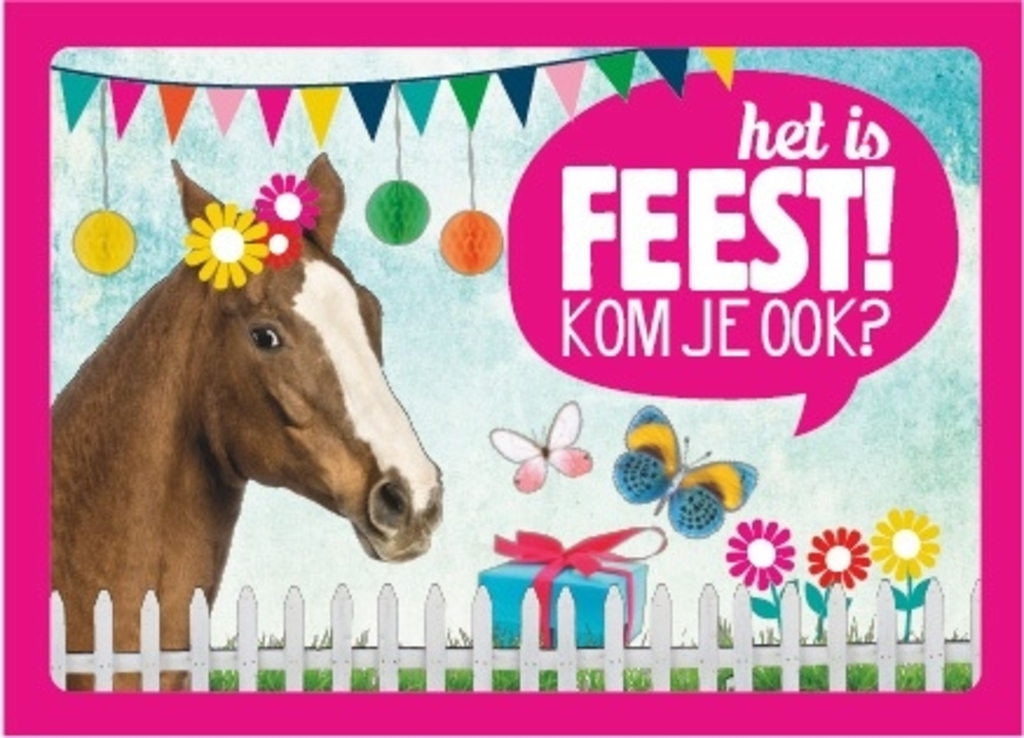 Echt instructeur ga sightseeing Uitnodigingen kinderfeestje - Het is feest! Kom je ook? - Paard | Meerleuks