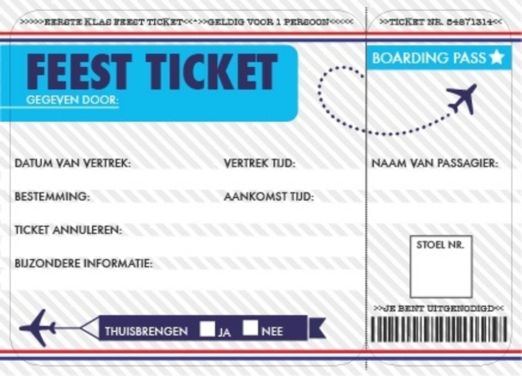 Verwonderend Kinderfeest uitnodigingen - Feesttickets met envelop | Meerleuks QY-53